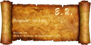 Bognár Uriás névjegykártya