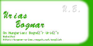 urias bognar business card